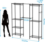 Clothes Rack for Hanging Adjustable
