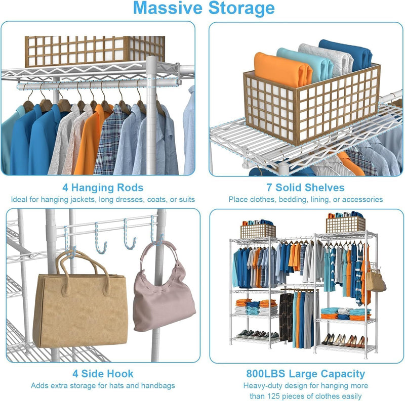 Clothes Rack for Hanging Adjustable