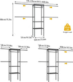 Clothes Rack with 4 Expandable Rail Rods Wall