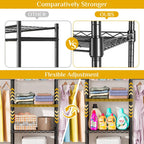 Clothes Rack with 4 Expandable Rail Rods Wall