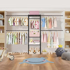 Clothes Rack with 4 Expandable Rail Rods Wall