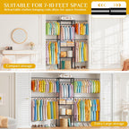 Clothes Rack with 4 Expandable Rail Rods Wall