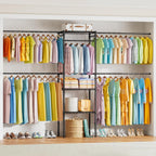 Clothes Rack with 4 Expandable Rail Rods Wall