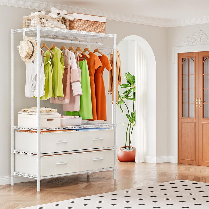 Clothes Rail Heavy Duty for Hanging with 4