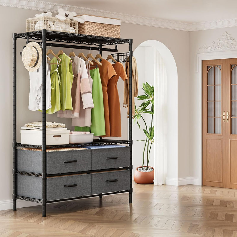 Clothes Rail Heavy Duty for Hanging with 4