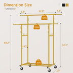 Clothes Rail Double Rod Adjustable Rack