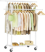Clothes Rail Double Rod Adjustable Rack