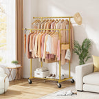 Clothes Rail Double Rod Adjustable Rack
