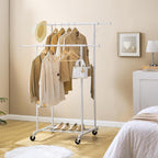 Clothes Rail Double Rod Adjustable Rack