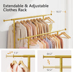 Clothes Rail Double Rod Adjustable Rack