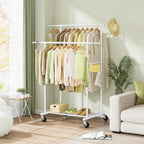 Clothes Rail Double Rod Adjustable Rack