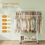 Clothes Rail Double Rod Adjustable Rack