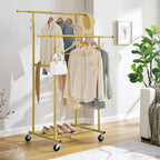 Clothes Rail Double Rod Adjustable Rack