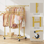 Clothes Rail Double Rod Adjustable Rack