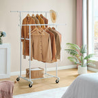 Clothes Rail Double Rod Adjustable Rack