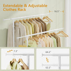 Clothes Rail Double Rod Adjustable Rack