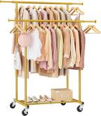 Clothes Rail Double Rod Adjustable Rack