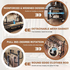 Clothes Rail for Bedroom Double Wardrobe with 4