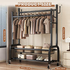 Clothes Rail for Bedroom Double Wardrobe with 4