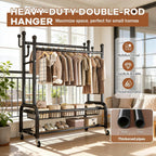 Clothes Rail for Bedroom Double Wardrobe with 4