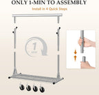 Clothes Rail Heavy Duty 285KG Capacity Height Adjustable