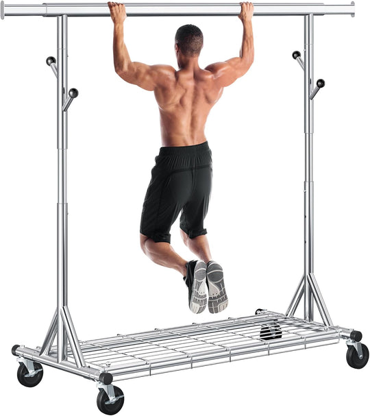 Clothes Rail Heavy Duty 285KG Capacity Height Adjustable