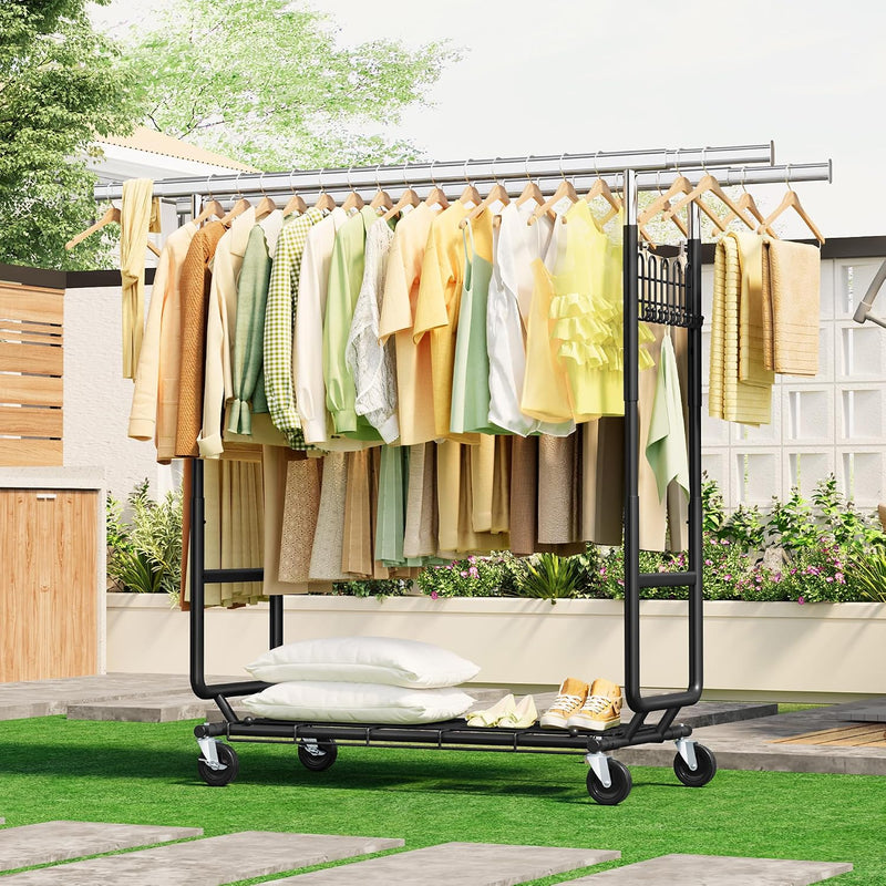 Clothes Rail Heavy Duty 285KG Capacity Height Adjustable