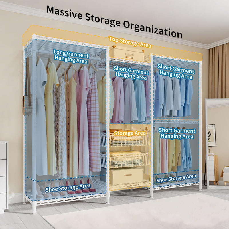 Clothes Rail Heavy Duty Clothing 155x40x182CM