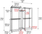 Clothes Rail Heavy Duty Metal Clothing Rack Adjustable