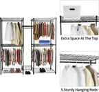 Clothes Rail Heavy Duty Metal Clothing Rack Adjustable
