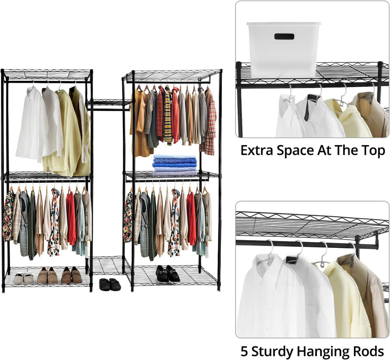 Clothes Rail Heavy Duty Metal Clothing Rack Adjustable