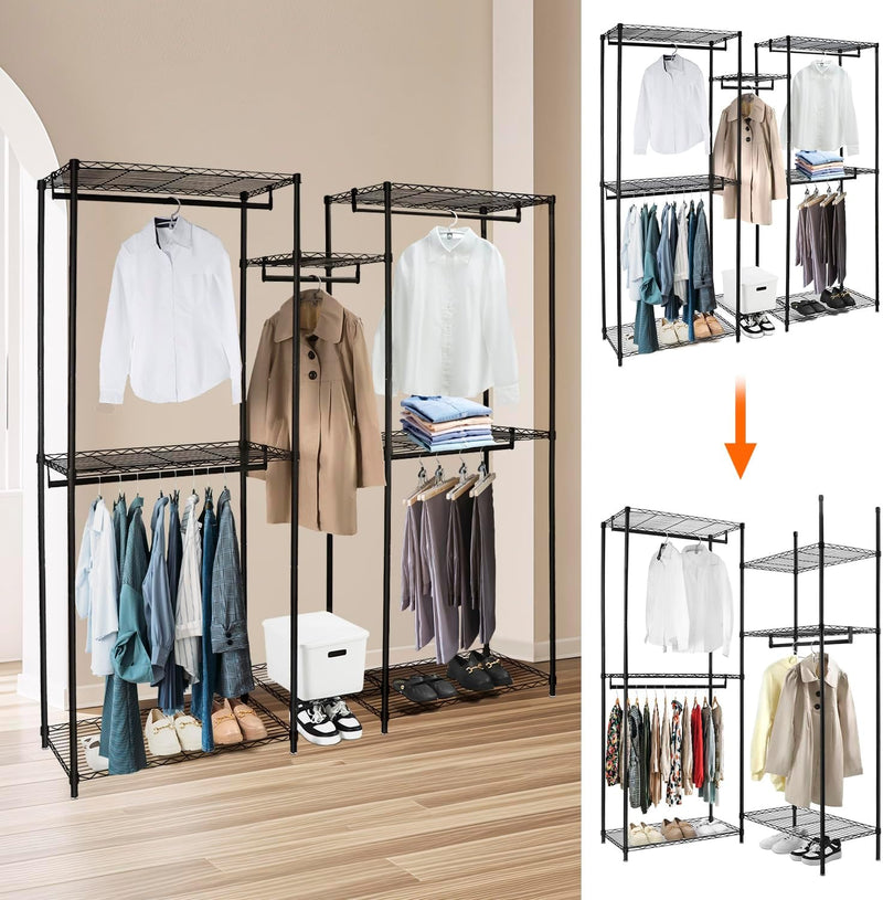 Clothes Rail Heavy Duty Metal Clothing Rack Adjustable