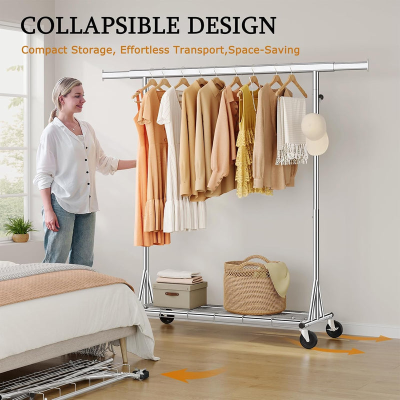 Clothes Rail Heavy Duty Rack on Wheels