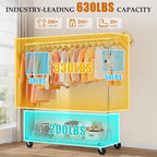 Clothes Rail Heavy Duty Rack on Wheels