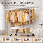 Clothes Rail Heavy Duty Rack on Wheels