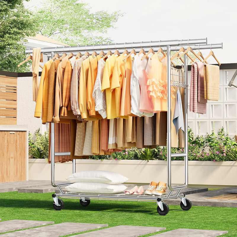 Clothes Rail Heavy Duty Rack on Wheels