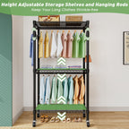 Clothes Rail Heavy Duty with Double 41dx81wx210h Cm