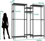 Clothes Rail Rack for Hanging 3 Tiers Adjustable