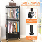 Clothes Rail Rack for Hanging 3 Tiers Adjustable