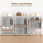 Clothes Rail Rack for Hanging 3 Tiers Adjustable