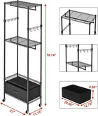 34d X 8w X 200h CM - Black