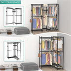 Clothes Rail Rack for Hanging 3 Tiers Adjustable