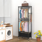 Clothes Rail Rack for Hanging 3 Tiers Adjustable