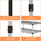 Clothes Rail Rack for Hanging 3 Tiers Adjustable