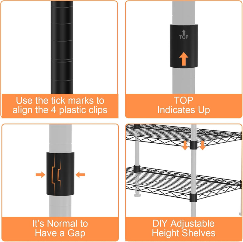 Clothes Rail Rack for Hanging 3 Tiers Adjustable