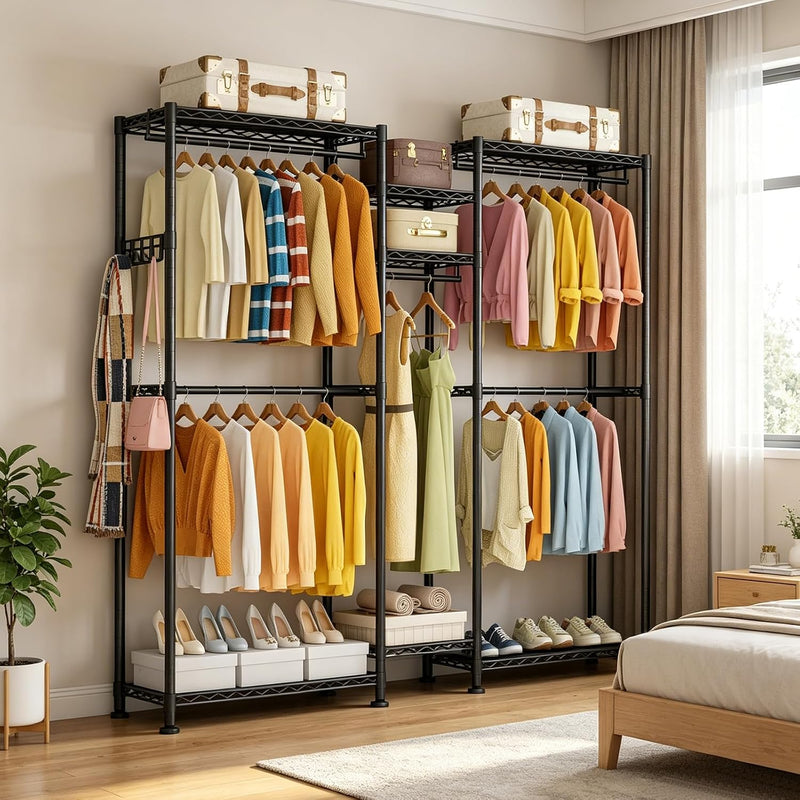 Clothes Rail Rack for Hanging 3 Tiers Adjustable