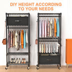 Clothes Rail Rack for Hanging 3 Tiers Adjustable