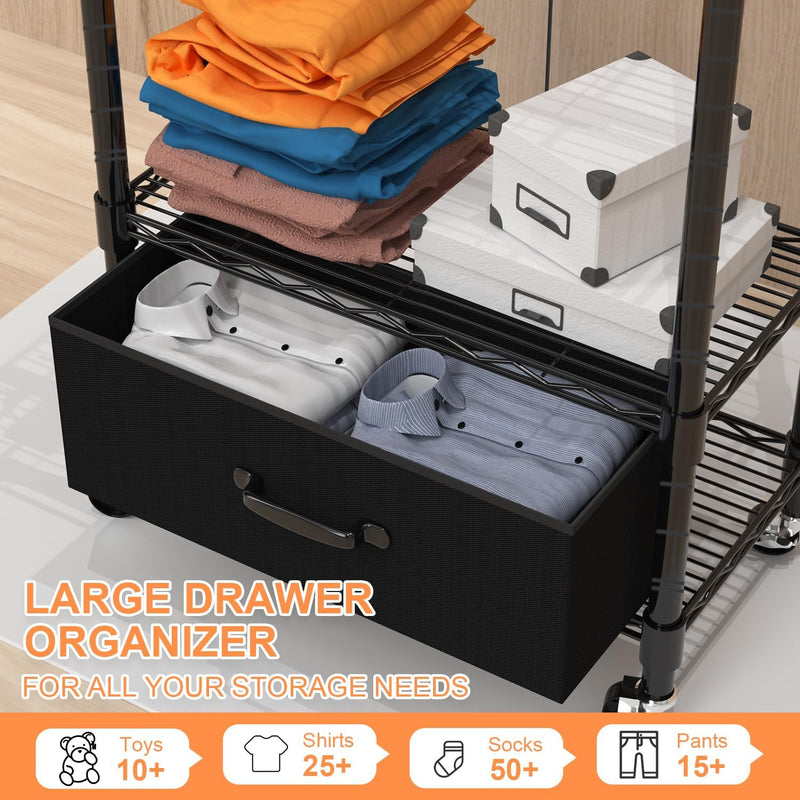 Clothes Rail Rack for Hanging 3 Tiers Adjustable