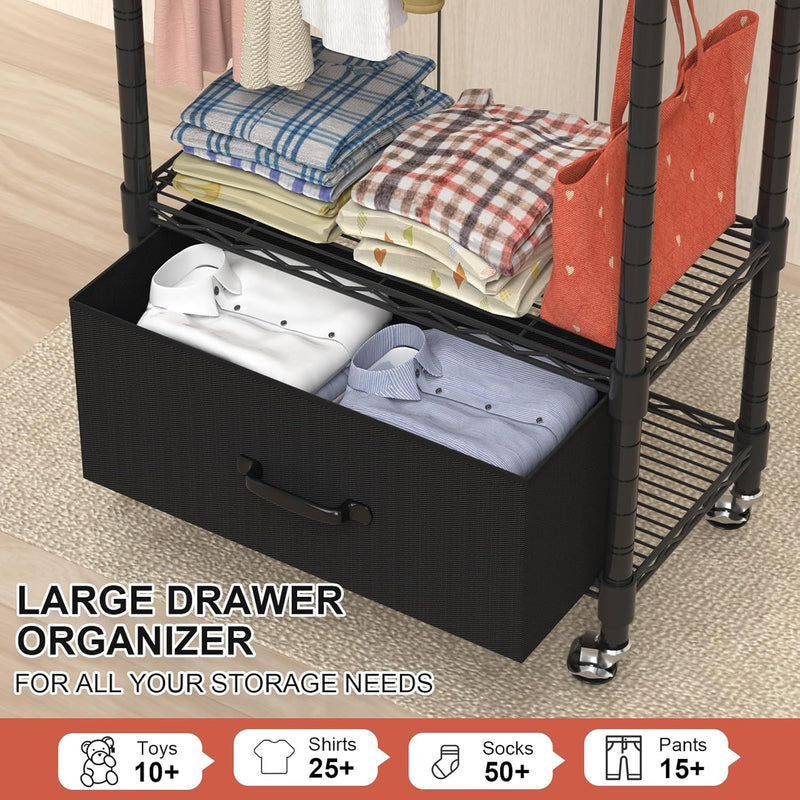 Clothes Rail Rack for Hanging 3 Tiers Adjustable