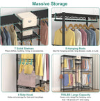 Clothes Rail Rack for Hanging 3 Tiers Adjustable